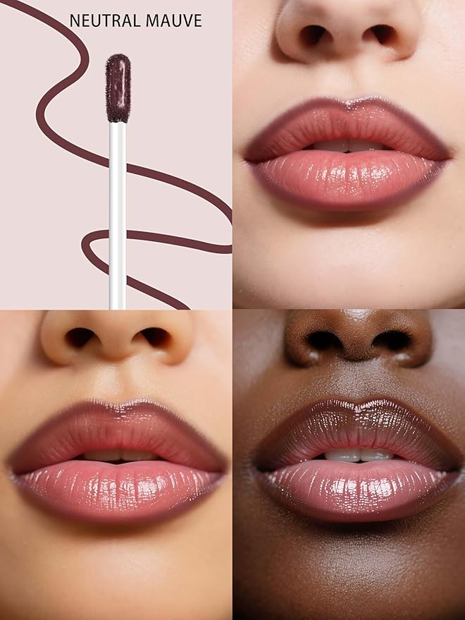 Lip Stain Peel Off Lip Liner Stain with Tweezer, Long Lasting Matte Lip Tint Tattoo, Highly Pigmented Color Lip Makeup, Waterproof Lipstick, Transfer-proof Lipstain for Women, Neutral Mauve