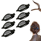 Flat Hair Clips for Women, French Hair Claw Clips for Thick, Thin, Long & Short Hair, Duck Billed Clips, No-Slip Grip Hair Styling Accessories for Women Girls Daily Use (Black 6PCS)