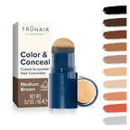 TRUHAIR Color & Conceal Waterproof Root Touch Up Hair Color Concealer - Hair Cover up for Gray Coverage and Hairline Filling - 11 Hair Colors Available (Medium Brown)