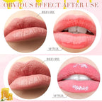 12 Pcs Bee Lip Balm Honey Pot with Brush Propolis Lip Mask Overnight, Moisturizing Hydrating Lip Sleeping Mask Prevention Dry and Cracked(Honey+Strawberry)