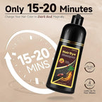 Dark Wine Red Hair Dye Shampoo, 100% Gray Hair Coverage for Men & Women, Instant and Long-lasting Hair Color Shampoo in Minutes, 3 in 1 Pure Plant Extract Natural Hair Dye Kit for All Hair Types