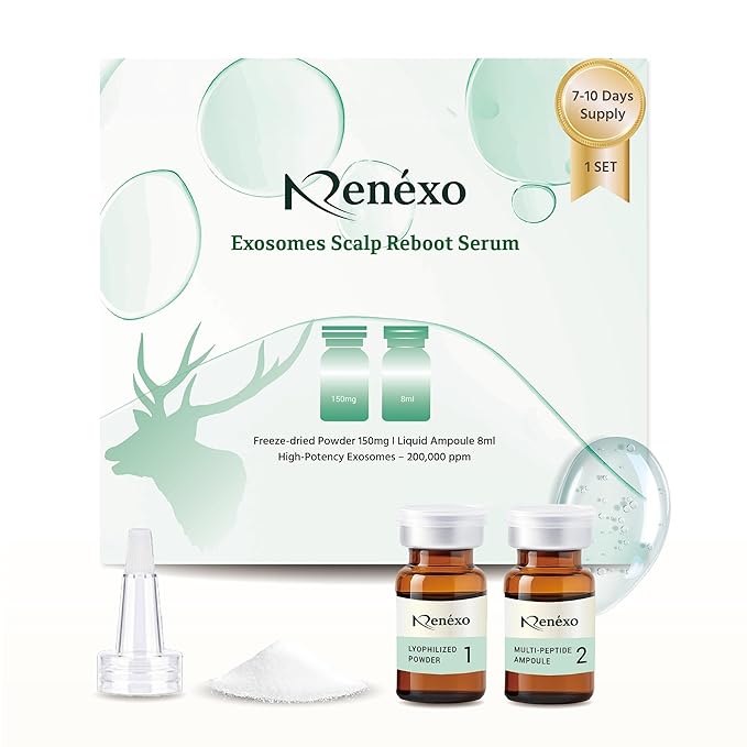 Exosomes for Hair Growth Serum with Hyaluronic Acid & Peptide | Scalp Serum for Hair Thickening, Strengthening, Soothing, Moisturizing & Encouraging Healthier Hair | 1 Set (8ml + 150mg)