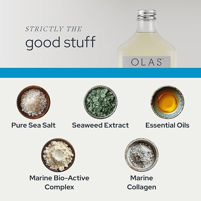 Olas Alcohol Free Mouthwash & Oral Rinse - Marine Bio-Active Mouth Rinse with Essential Oils & Antioxidants for a Healthy Oral Microbiome - Fluoride Free Natural Mouthwash (3 Count, 1 Fl Oz Each)