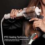 Ellena E1 Blow Dryer + Straighten Hair Brush Dual Mode, Hot Air Brush with 110000RPM High Speed Brushless Motor/Oval Air Barrel/3D Teeth Heated Comb/Handheld Cored, Styler Tool for All Hair Types