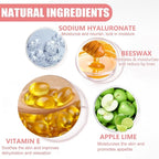 1PCS Lip Balm Honey Pot,Honey/Apple Lime Lip Mask Overnight Moisturizing Lip Balm,Hydrating Prevention Dry & Cracked Lip Exfoliator Lip Wrinkle Care Sleeping Lip Mask (Apple Lime)