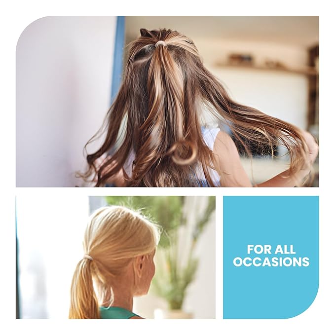 HOYOLS Soft Large Seamless Hair Ties, Gentle Stretch Nylon Ponytail Holder Bands for Thick Heavy Curly Hair, No Slip No Damage Scrunchies Headbands 100 Pcs (Light Blonde)