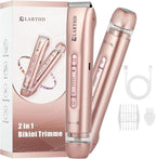 2 in 1 Women Electric Shaver Dual Head Bikini Trimmer for Women IPX7 Waterproof Wet & Dry Use Body Hair Trimmer and Facial Hair Remover for Bikini Underarm Leg Arm Body Face