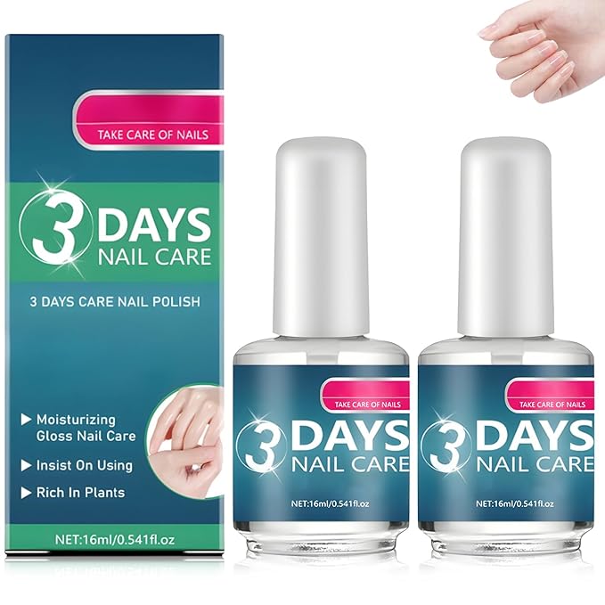 3 Days Nail Care - Strengthening and Hydration, for Dry, Weak & Fragile Nails, 16ml/0.56oz (2pcs)