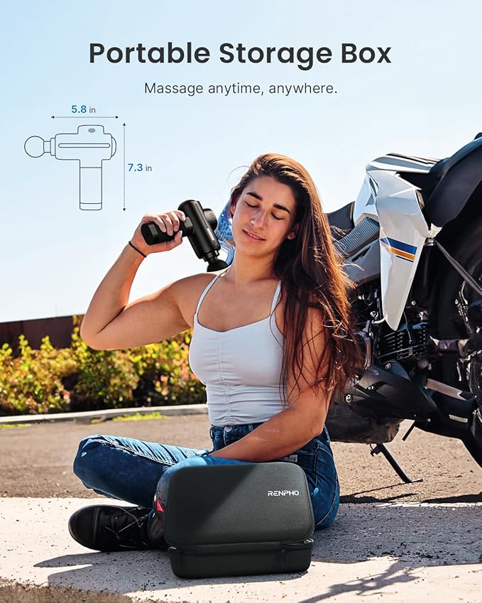 RENPHO Massage Gun Deep Tissue with Charging Stand, Valentine's Day Gifts, Back Massager with Heat and Cold Head, Percussion Body Muscle Masajeador for Athletes Pain Relief, Active Thermacool Deluxe