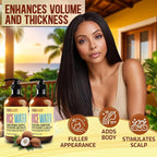 Rice Water Shampoo and Conditioner Set - Sulfate Free Formula for Fine Hair Women and Men - Volumizing and Thickening Formula for Thinning Strands - 16 Fl Oz (Set of 2)