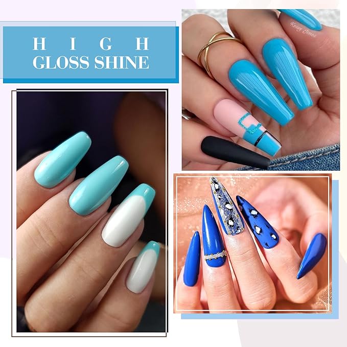 CANNI 6Pcs 9ml Navy Blue Gel Nail Polish Set- Dark Royal Blue Gel Polish Kit Colors DIY at Home Salon Christmas New Year's Gifts for Girls