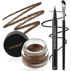 LAVONE Eyeliner Set - Waterproof Makeup Kit with Liquid Eye Liner Pencil, Gel Eyeliner and Angled Eye Liner Brush, Waterproof, Smudge Resistant, Long Lasting Formula - Dark Brunette