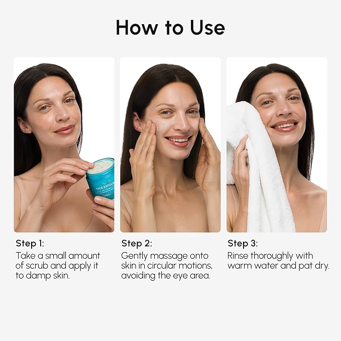 MAREE Face Exfoliator — Microdermabrasion Facial Scrub & Exfoliating Face Wash for Women — Collagen & Glycolic Acid — Gentle Scrub and Exfoliant — Men Exfoliating Scrubber — Exfoliante Facial Cleanser