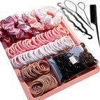 YANRONG Hair Accessories Set: 755PCS Seamless Ponytail Holders, Scrunchies, Hair Bands, and Hair Ties for Thick and Curly Hair (Gradient Powder)