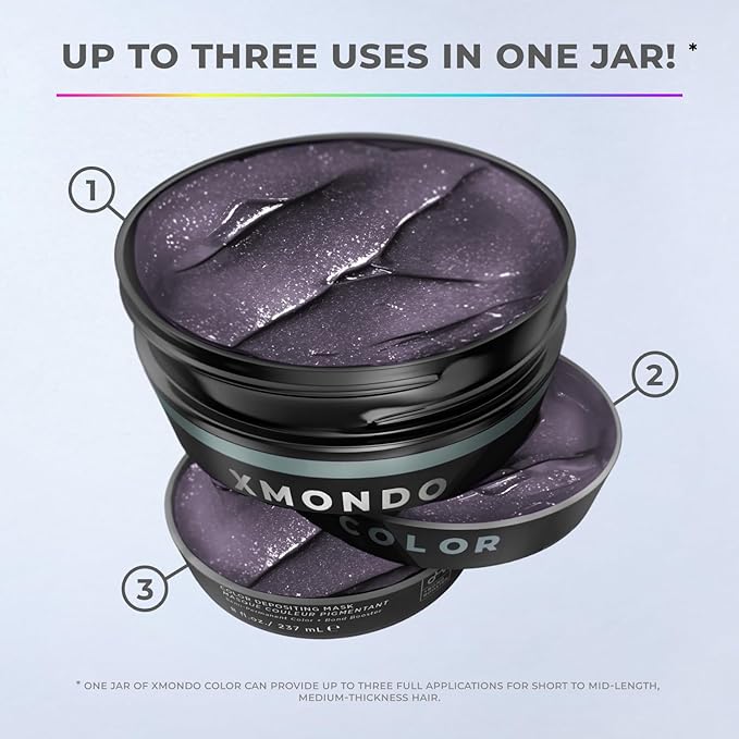 XMONDO Color Slate Grey Depositing Mask – Semi-Permanent Grey Dye with Bond Booster & Hyaluronic Acid, 8 oz