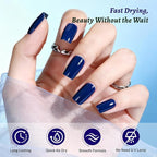 18ml Blue Nail Polish Large Volume Quick Dry Dark Blue Nail Polish, Long Lasting Shine, Fingernail Toenail Nail Art DIY Home Travel Nail Art Gift