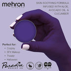 Mehron Makeup Paradise Makeup AQ Refill Size | Stage & Screen, Face & Body Painting, Beauty, Cosplay, and Halloween | Water Activated Face Paint, Body Paint .25 oz (7 ml) (VIOLET)