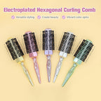 Round Hair Brush with Wild Boar Bristles – Specialized for Blowouts & Styling at Home or Salon, Suitable for All Hair Types.Gold