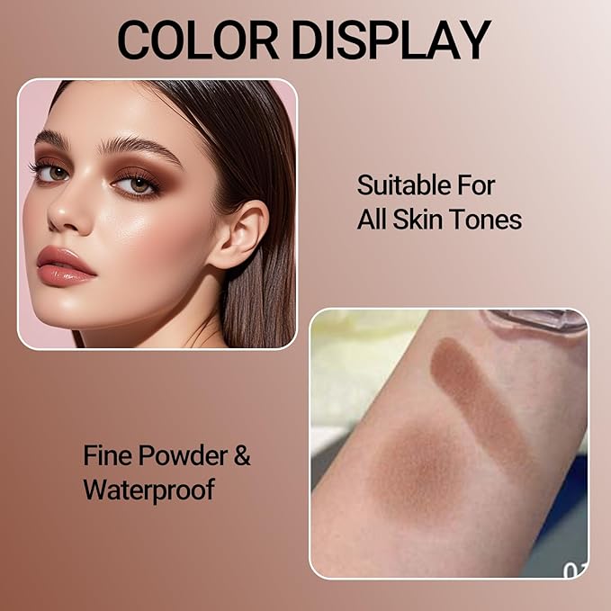 Erinde Warm Brown Single Eyeshadow Palette, Matte Cream Eye Shadow for Older Women, Blendable Long-Lasting Waterproof Eye Makeup Palette, High Pigment Powder Sombra De Ojos, 01 Warm Espresso