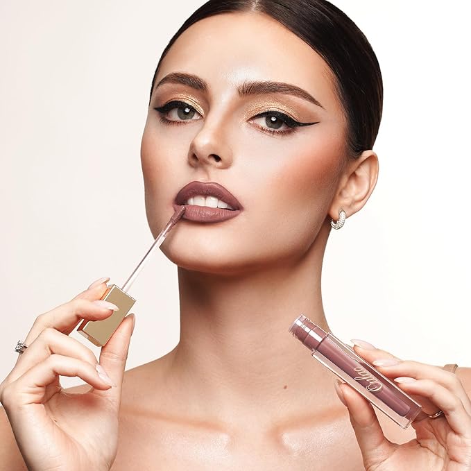 Oulac Matte Liquid Lipstick 2 PCS Set, Long Lasting Lipstick Waterproof Lip Stain, No Transfer, Creamy High Pigmented Formula with Rose Oil, Vegan [M11+M12]