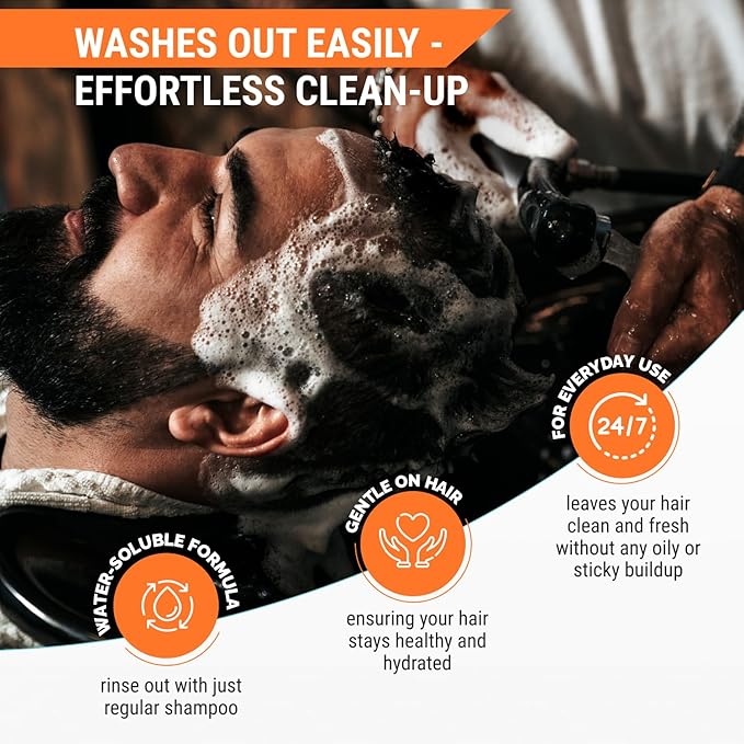 Hair Styling Pomade for Men, Strong Hold with Medium Shine, Water-Based Hair Wax, Classic Gentleman Grooming Product, Flexible All-Day Hold, Easy Rinse, 3.52 oz