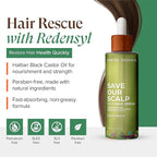 Kreyol Essence - Save Our Scalp Serum (S.O.S Serum) - Redensyl + Haitian Black Castor oil, Fuller Looking Hair, Cold Pressed Castor Oil, Natural Ingredients 1.7 oz