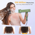 High Speed Plasma Ion Hair Dryer with Diffuser, Professional Blow Dryer 130000 RPM Brushless Motor for Fast Drying,1500W 3Temps/3Speeds Thermo-Control Lightweight Hairdryer for Women Home Travel Salon
