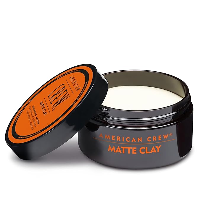 American Crew Men's Hair Matte Clay, Like Hair Gel with Medium/High Hold, Stocking Stuffer for Him, 3 oz