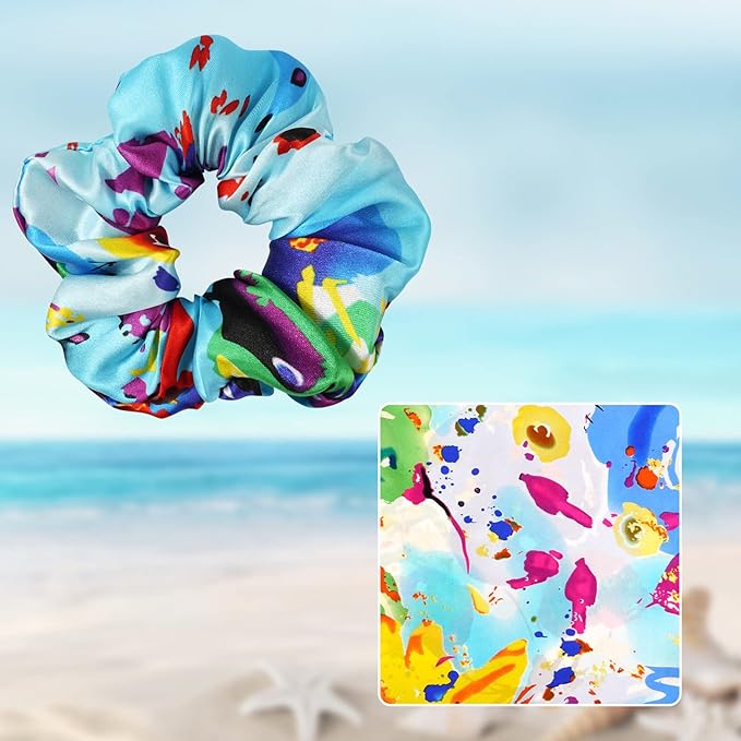 OLESILK 100% Mulberry Silk-Scrunchies for Hair Sleep, Women Grils Silk Hair Ties for Frizz & Breakage Curly Hair, No Damage, Elastics Ponytail Holder, 3 Pack