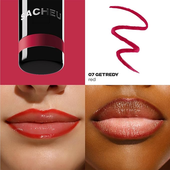 Sacheu Lip Liner STAY-N Peel Off Lip Stain — Long Lasting Waterproof Lip Tint with Hyaluronic Acid & Vitamin E — Transfer Proof Matte Finish, Vegan & Cruelty-Free (RED-Y OR NOT)