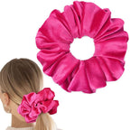 CEELGON Shocking Pink Big Velvet Scrunchie 6.5 Inches Jumbo Scrunchies Hair Ties Oversized Ponytail Holder for Thick Curly Hair Extra Large Hair Accessories for Women (Shocking Pink)