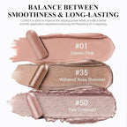 Brown Eyeshadow Stick Makeup Set 3PCS, Neutral Shimmer And Matte Cream Eye Shadow Palette, Metallic Bronze Smoky Eyeliner Brightener Crayon Pencil Kit, Ideal Gift for Women -Rosewood Bloom