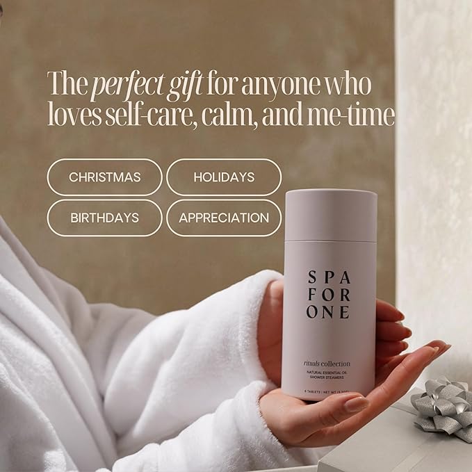 Shower Steamers Aromatherapy 6 Pack - Made in USA with Natural Essential Oils for Christmas Stocking Stuffers, Birthday Gifts for Women and Men, White Elephant - Self Care Variety Pack