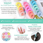TIZZYT Basic Spiral Hair Ties, No Crease Hair Ties, 18 Count - Macaron Color