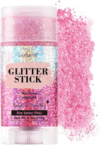 Hair Glitter, Pink Glitter Stick for Hair and Body, Hair & Body Sparkle On-The-Go | Singer Concert Music Rave Festival-Ready Shimmer