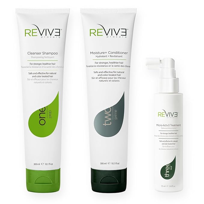 REVIV3 Procare 30 Day Trial Kit - 3-Part System for Fine and Thinning Hair - Sulfate and Paraben Free - Leave-In Hair Treatment Shampoo and Conditioner - Thinning Hair Treatment for Men and Women