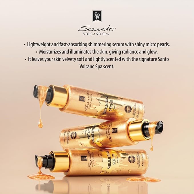 Olive Spa Body Shimmer Oil 100ml – Hydrating Glow Enhancer Glitter Body Oil with Micro Pearls – Fast Absorbing Shimmer for Moisturizing, Illuminating and Shine