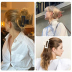 Hair Clip, 3.5 Inch Medium Hair Claw Clips 6 Pack for Women - Brown Hair Accessories