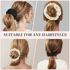 2Pcs Big Satin Scrunchies for Women, Softer Than Silk Scrunchies, Fashion No Crease Hair Ties for Thin Thick Hair,Soft Hair Bands No Damage for Girls, Ideal Gifts for Women (Set 10)