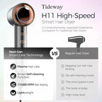 Tideway Hair Dryer, Blow Dryer with Diffuser High-Speed Plasma Ionic Low Noise for Fast Drying, Travel Hair Dryer for Women and Man, Curly/Wavy & Long/Thick Color-Treated Hair H11