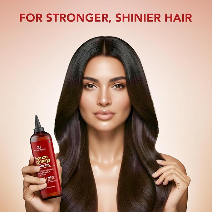 Botanic Hearth Hair Oil for Hair Growth | Strengthening Dry, Frizzy, Damaged Hair & Scalp Treatment | No Parabens or Harmful Sulfates | All Hair Types | Korean Ginseng Hair Oil - 6.7 Fl Oz