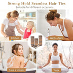 Bessrung 100PCS Seamless Elastic Hair Ties for Women Girls, No Damage Ponytail Holders for Thin Thick Hair, Leopard Animal Print Hair Bands for Women's Hair, Hair Accessories for Girls Christmas Gift