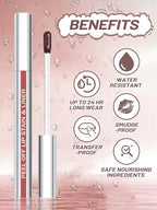 Lip Stain Peel Off Lip Liner Stain with Tweezer, Long Lasting Matte Lip Tint Tattoo, Highly Pigmented Color Lip Makeup, Waterproof Lipstick, Transfer-proof Lipstain for Women, Cocoa