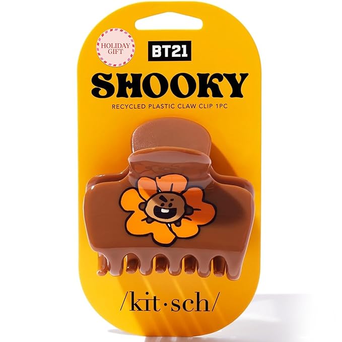 Kitsch BT21 Recycled Plastic Puffy Medium Hair Clips for Women, Medium Claw Clip for Thin & Thick Hair | Ideal Gifts for Women - SHOOKY, 1pc