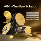 24k Gold Eye Patches - Firming, Glowing & Hydrating Hydrogel Mask for Puffy Eyes, Dark Circles, Wrinkles, Fine Lines, Eye Bags Treatment, Korean Skincare Gifts for Women and Men, 60Pcs