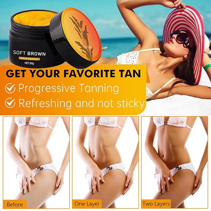 2PCS Luxury Intensive Tanning Gel, Soft Brown Intensive Tanning LuxeGel Natural TanningAccelerator Cream Gel for Outdoor Sun, Achieve Natural Tan Skin