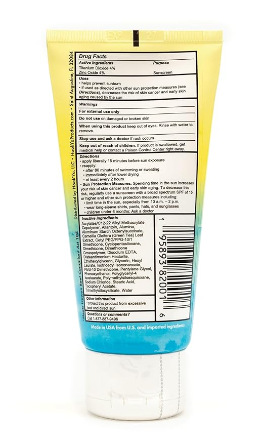 Hawaii Reef Compliant, Non-Nano Mineral Sunscreen 3oz Travel Size, (2) Pack 6oz Total, UVA/UVB Protection, Octinoxate-Oxybenzone Free, No Fragrance, PABA-Paraben free, Made in USA