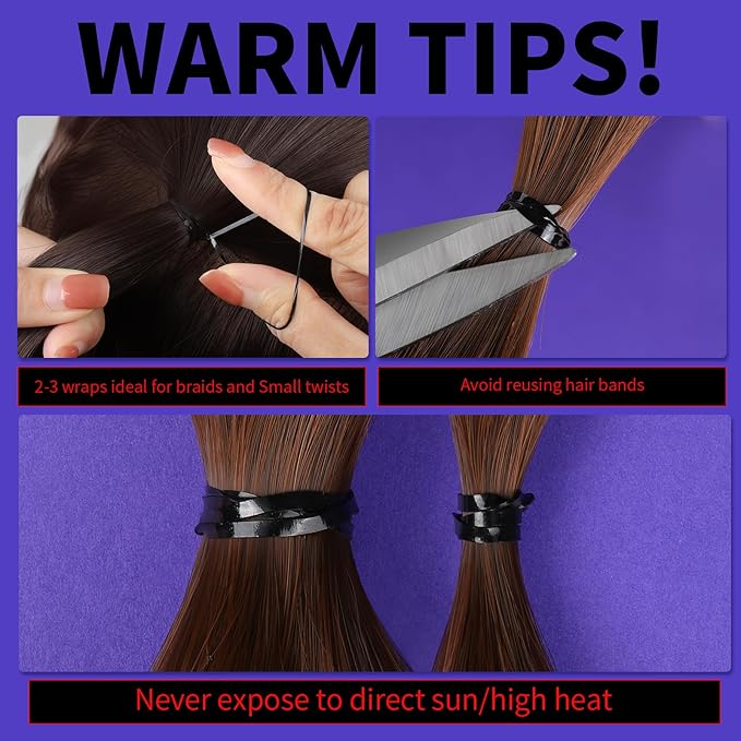 Teenitor 2000pcs Black Hair Rubber Bands Soft Elastic Hair Ties for Kids Girls Hair Braids