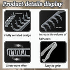 Texture Comb, Volumizing Wide-Tooth Hair Styling Comb,Fluffy Wide Tooth Curly Hair Comb, Men's Textured StylingComb for Volume,Fringe Parting Styling Accessory,for Men & Women (Grey)