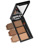 Eyebrow Powder，Eyebrow Kit Makeup Palette，3 Colors Eye Brow Powder With Mirror&Brow Brush for Women，LongLasting，Waterproof，Fill & Sculpt，Defined Natural Brows，Friendly Compact，Dark/light Brown 02
